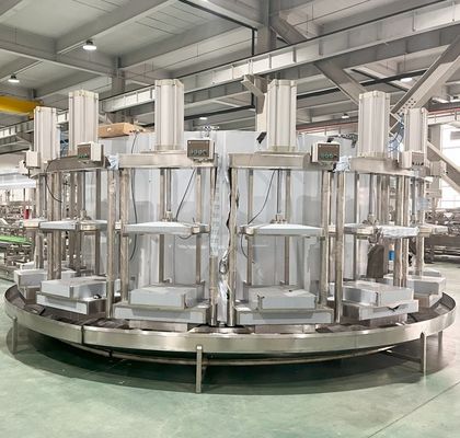 耐久性のある豆腐加工機械 400KG 容量と自動ディスクプレッサー